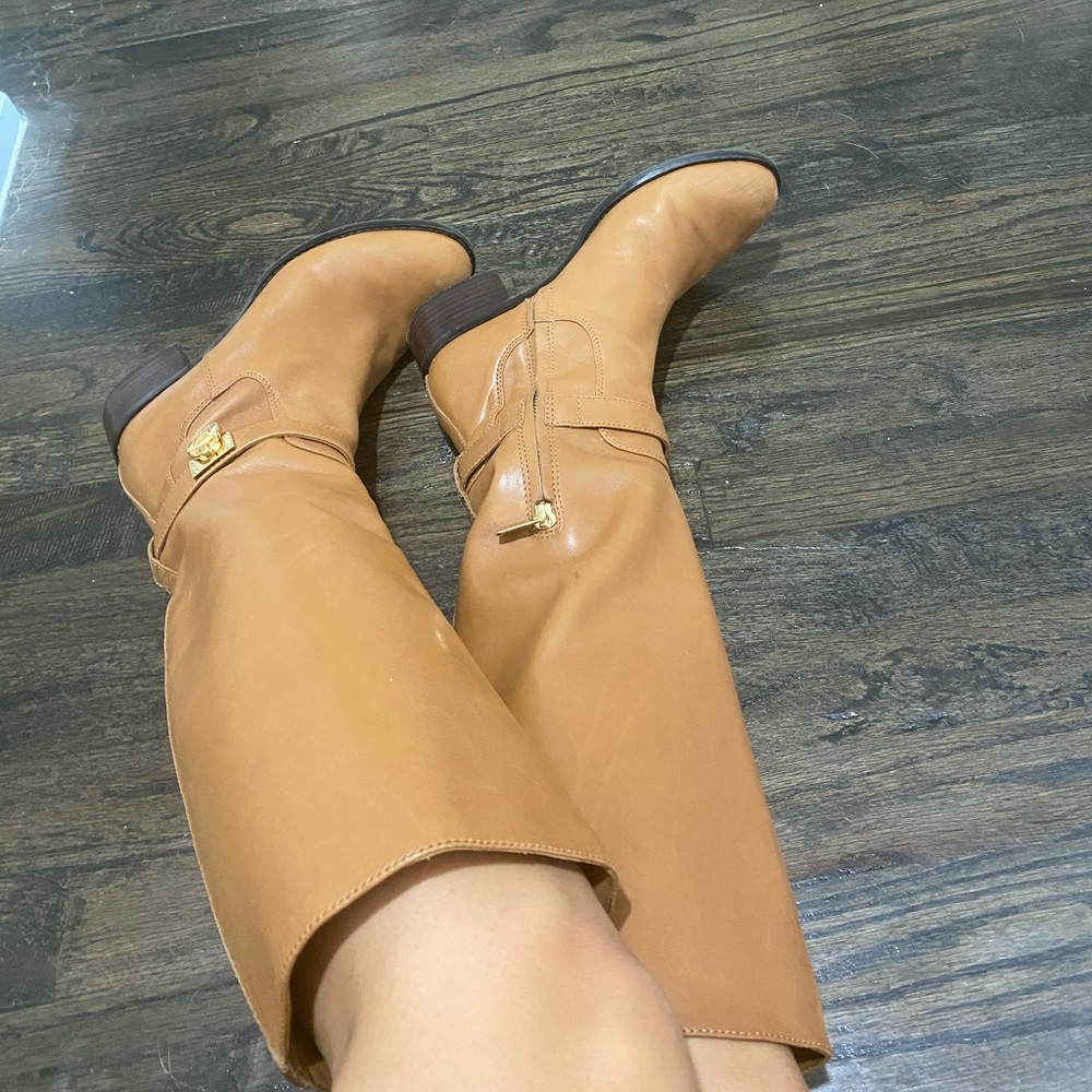 Michael Kors Hamilton Riding Boots Block Heel 6